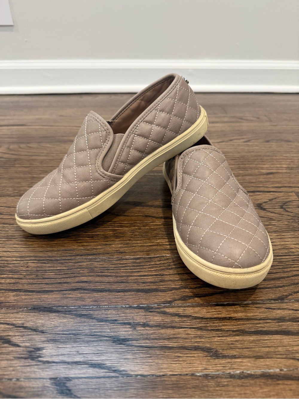 Steve Madden Quilted Slip-On Sneakers in Taupe